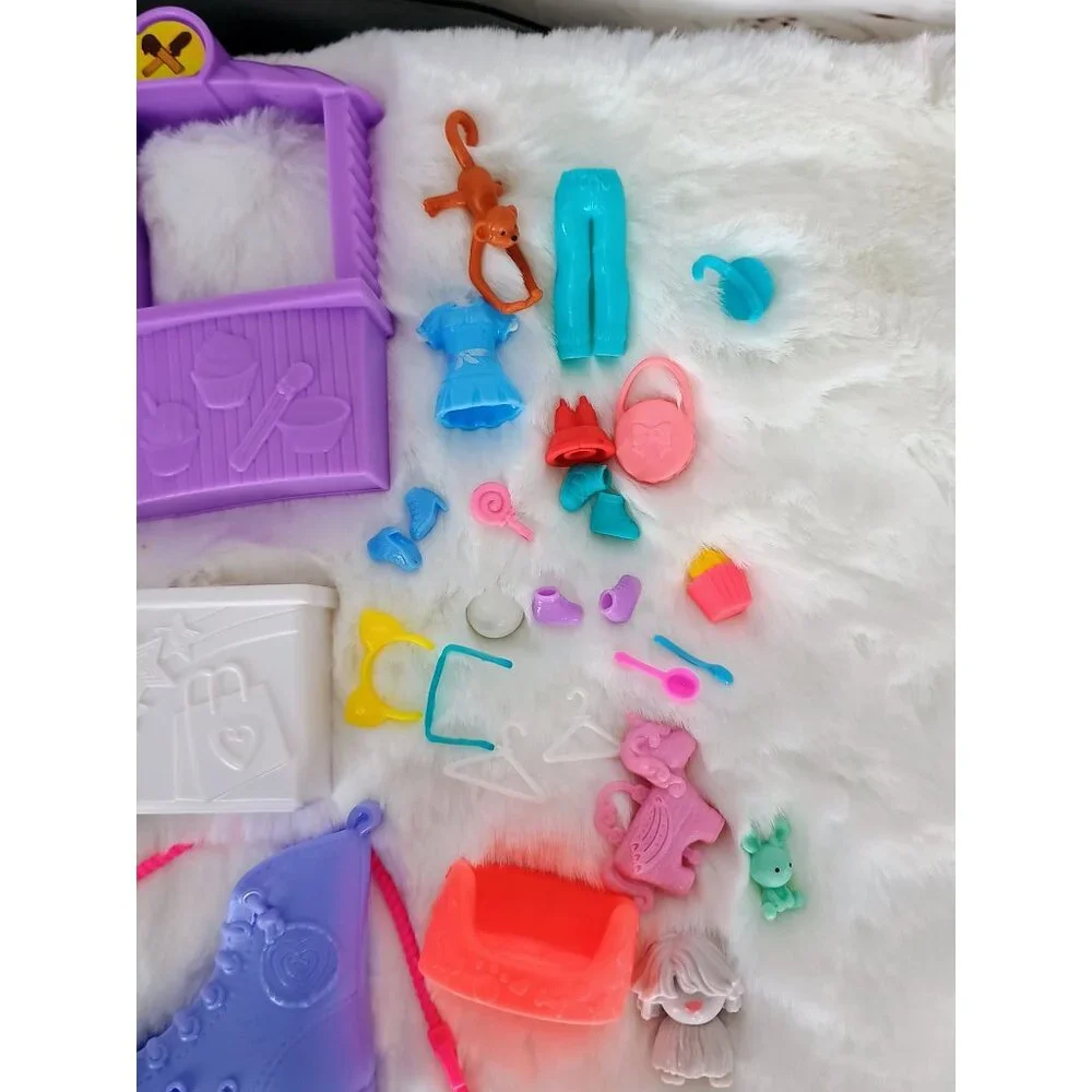 Polly Pocket Lot Ice Cream Social Toy Bundle Chair Table‎ Extras Toy